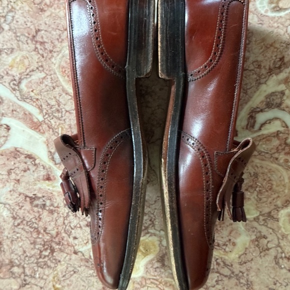 $698 Crockett & Jones Peal & Co Loafer Wingtip US 8 E UK 7 Chestnut Tan - Picture 8 of 11